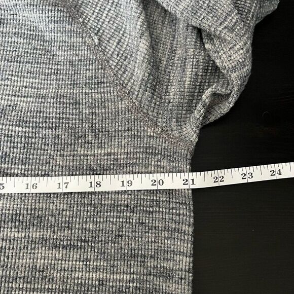 Lucky Brand Mens Polo Shirt Pullover Large Gray 1/4 Button Thermal Henley Cotton - Picture 12 of 13